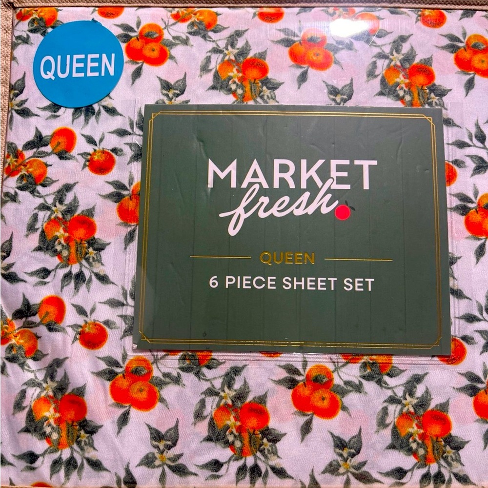 Market Freah Queen size sheet set Orange